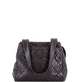 Vintage CC Front Pocket Shoulder Bag Quilted Lambskin Small