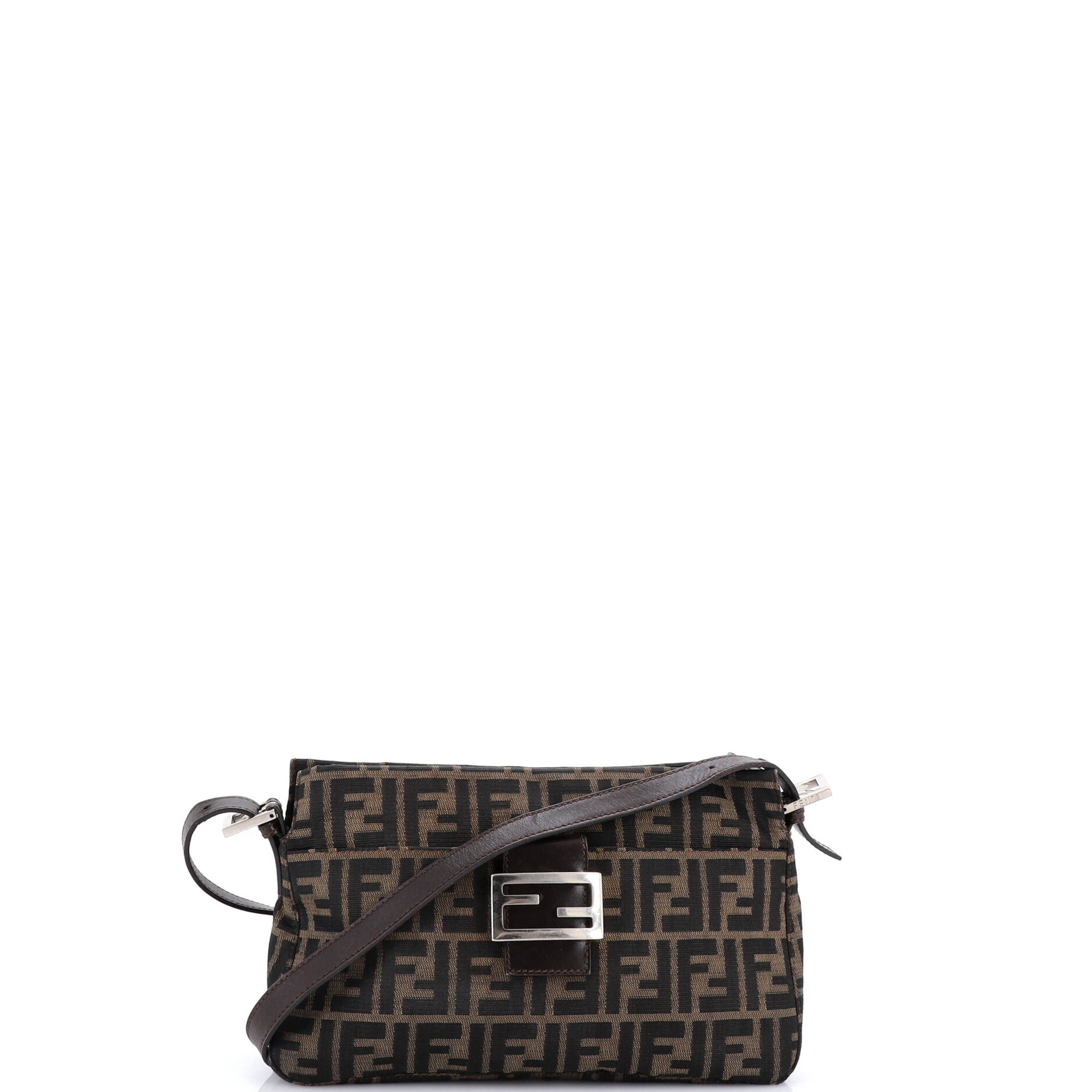 Vintage Pocket Shoulder Bag Zucca Canvas Small