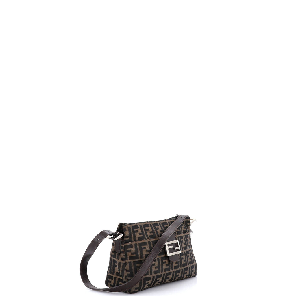 Vintage Pocket Shoulder Bag Zucca Canvas Small