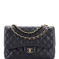 Classic Double Flap Bag Quilted Caviar Jumbo