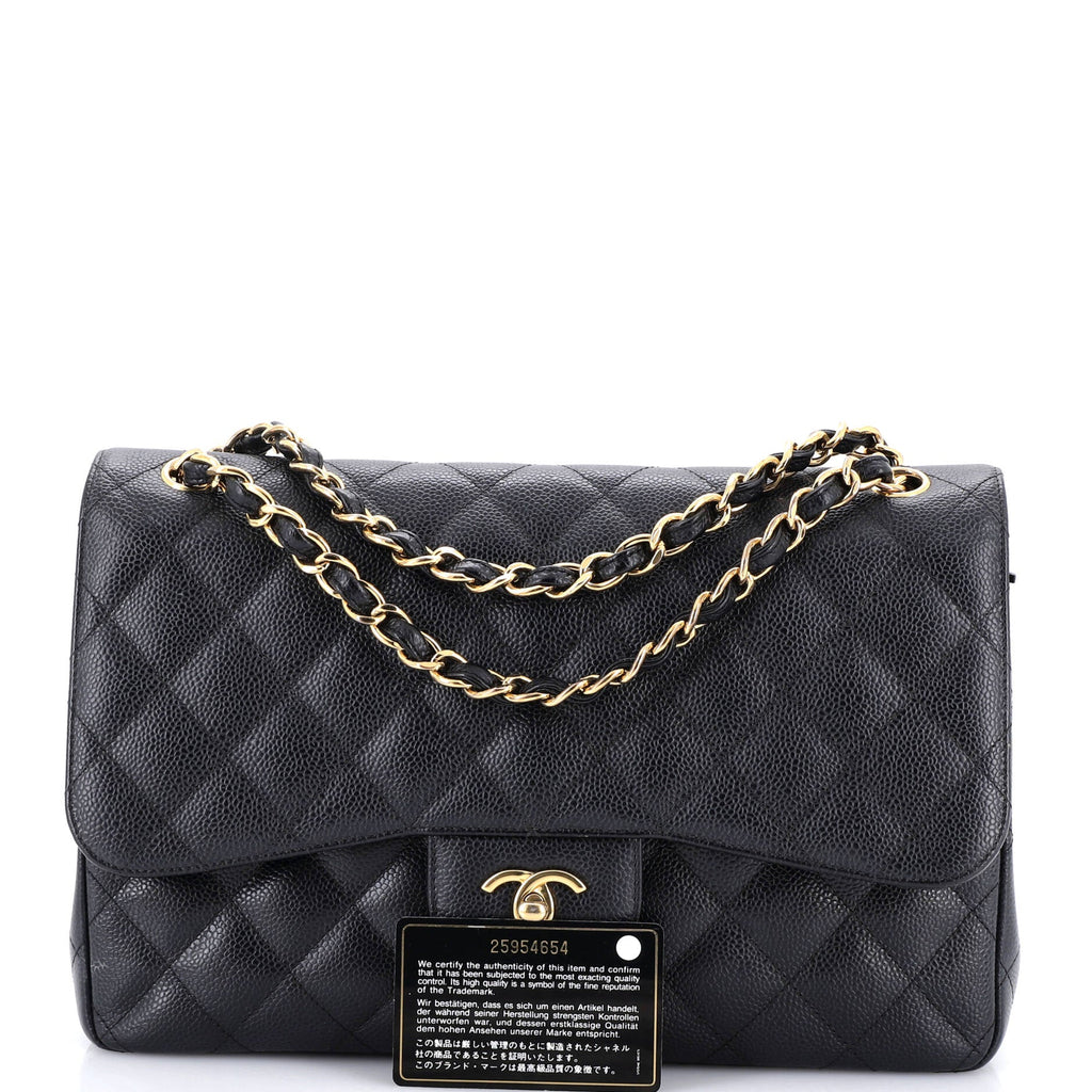 Classic Double Flap Bag Quilted Caviar Jumbo