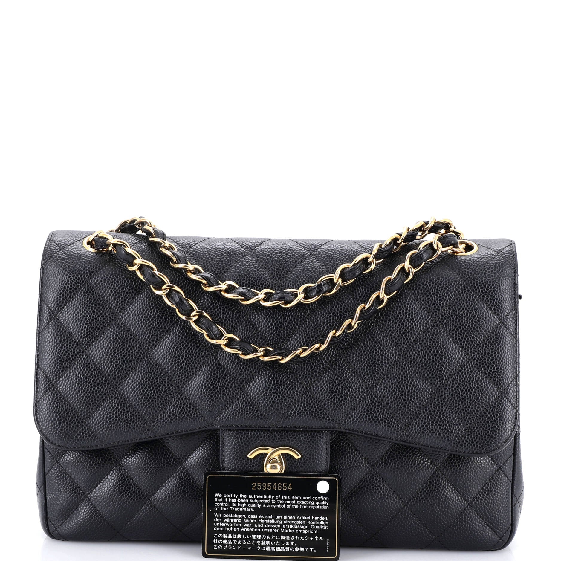Classic Double Flap Bag Quilted Caviar Jumbo