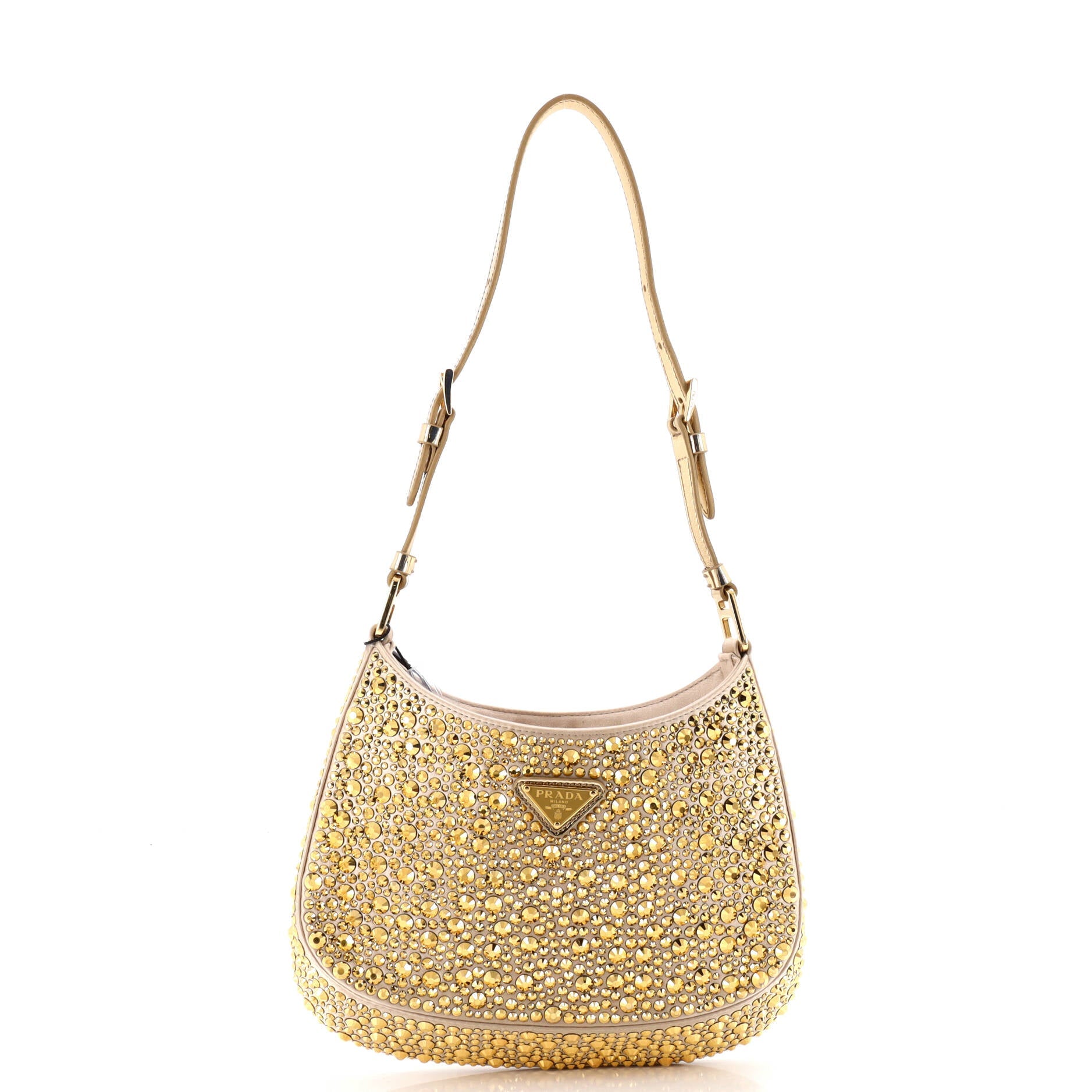 Cleo Shoulder Bag Crystal Embellished Satin Small