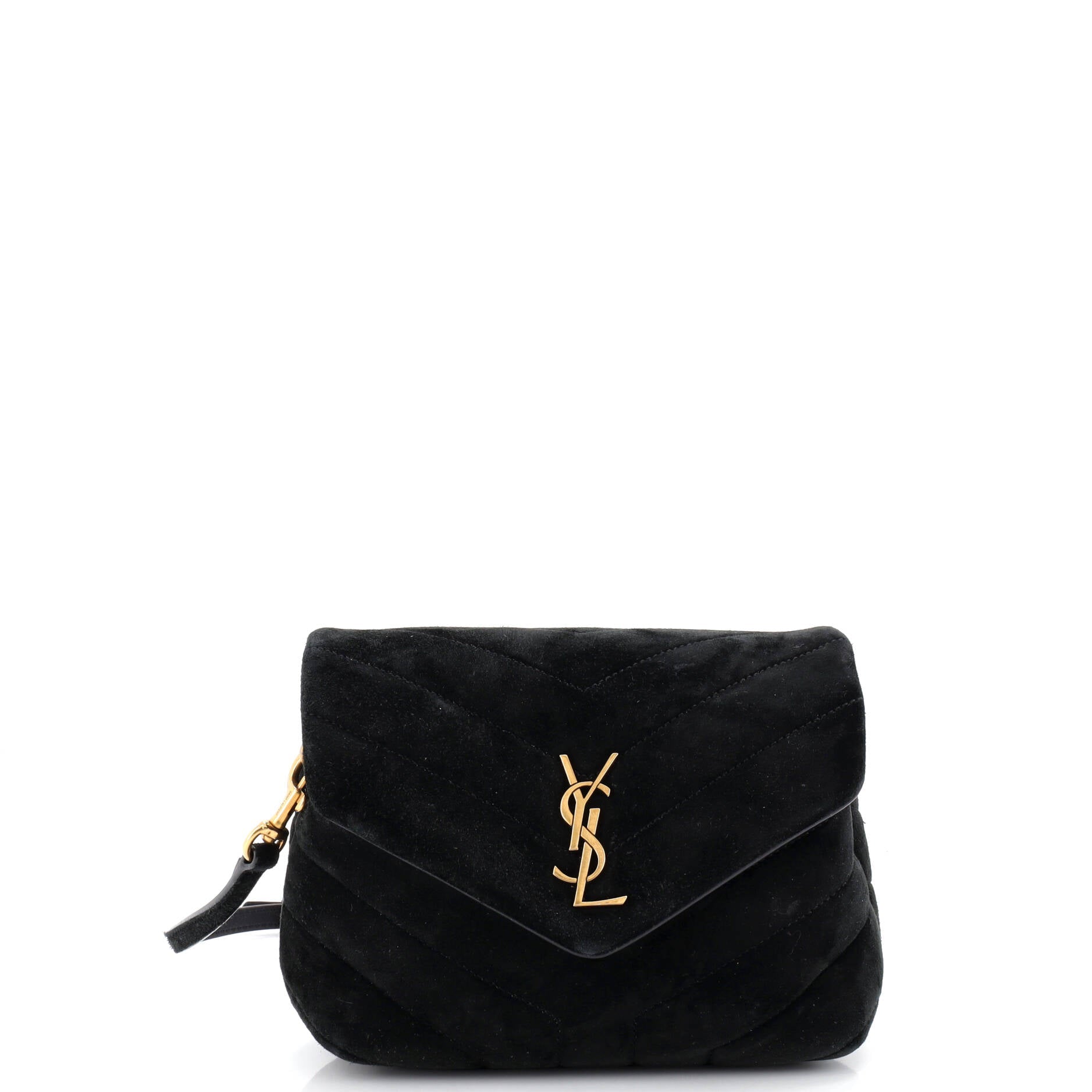 Loulou Shoulder Bag Matelasse Chevron Suede Toy