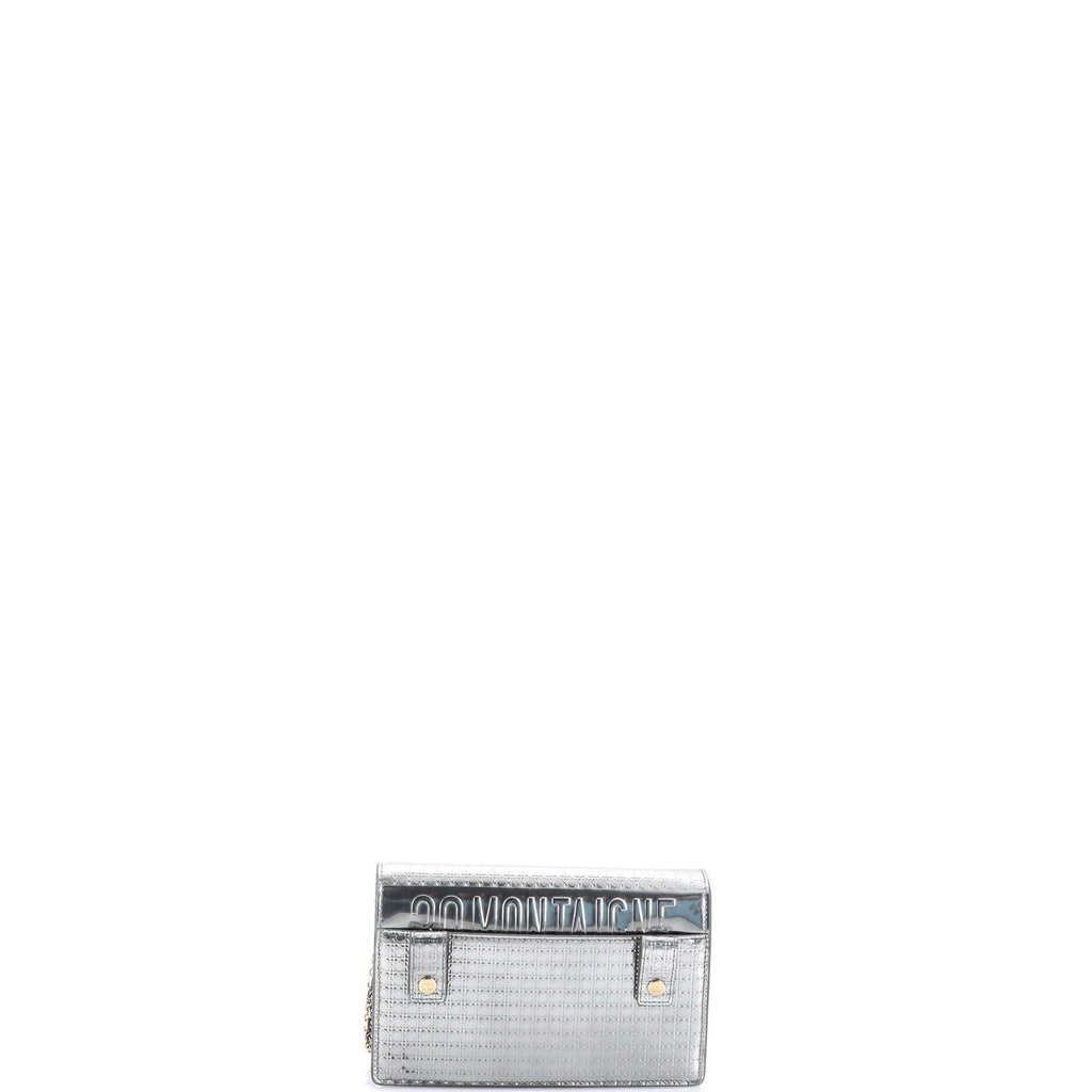 30 Montaigne 2-in-1 Pouch Micro Cannage Metallic Calfskin