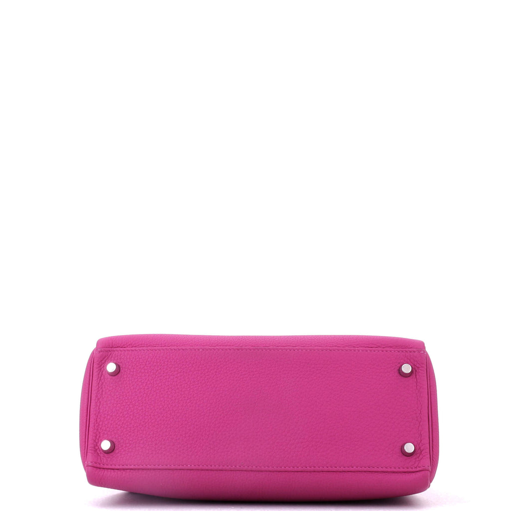 Kelly Handbag Rose Pourpre Togo with Palladium Hardware 28