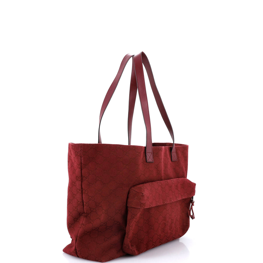 Front Pocket Debossed Logo Tote GG Canvas Large