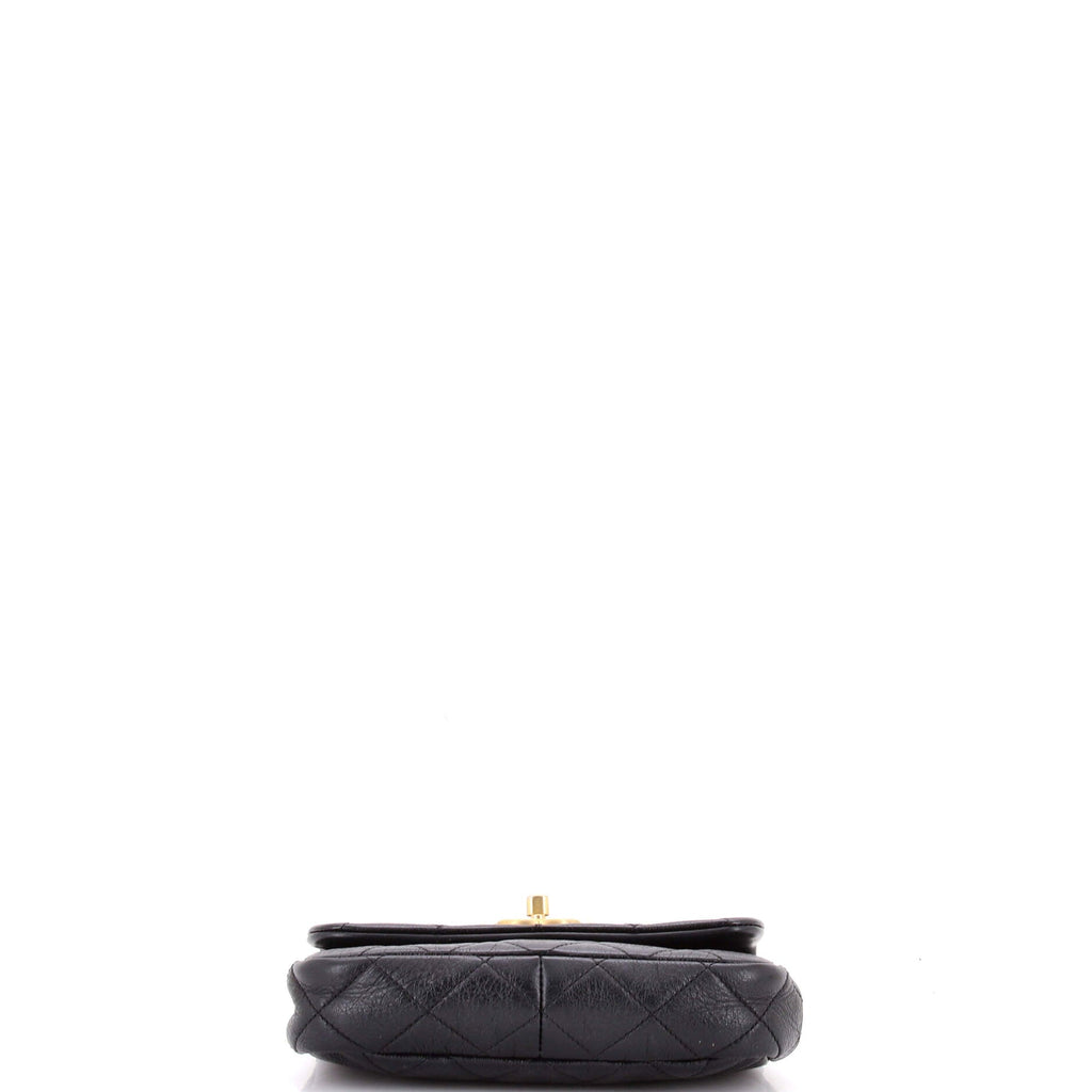 CC Pearl Section Chain Flap Bag Quilted Calfskin Mini