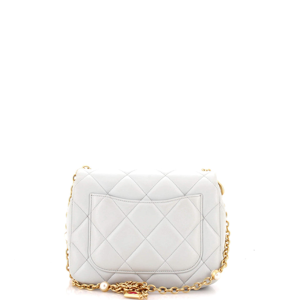 Charm Me Square Flap Bag Quilted Lambskin Mini