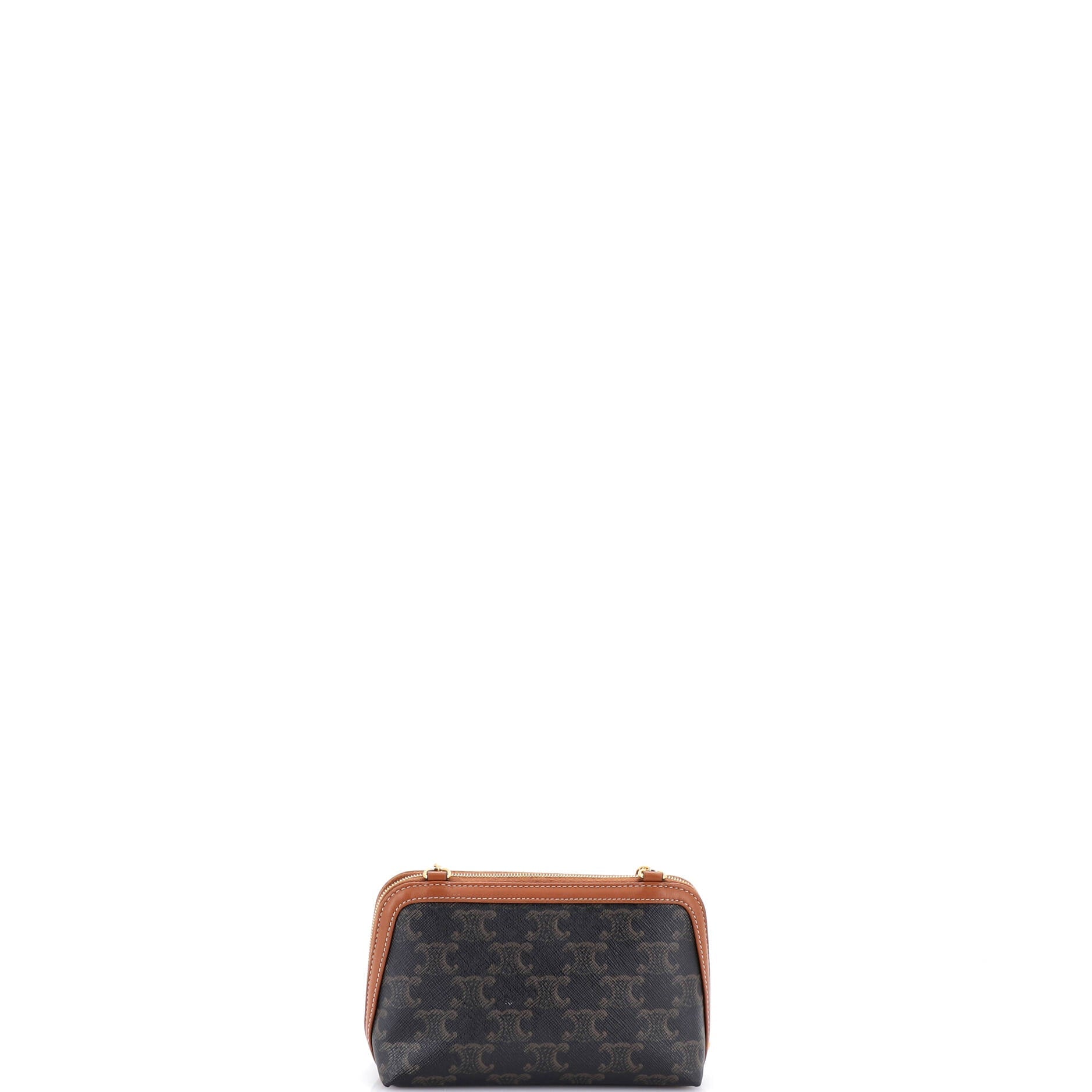 Zip Around Chain Clutch Triomphe Coated Canvas