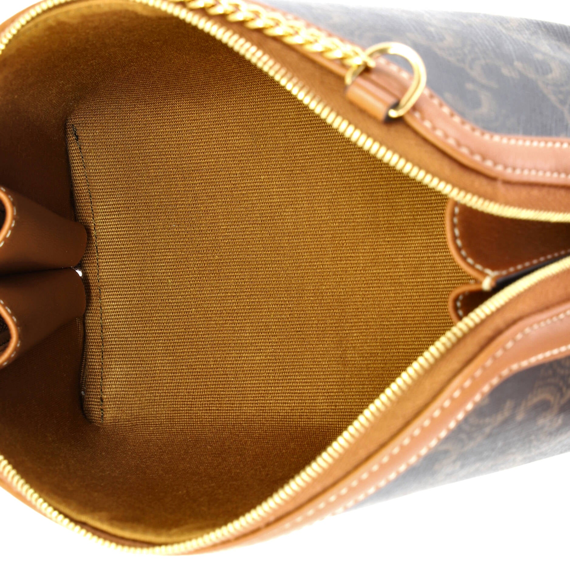 Zip Around Chain Clutch Triomphe Coated Canvas