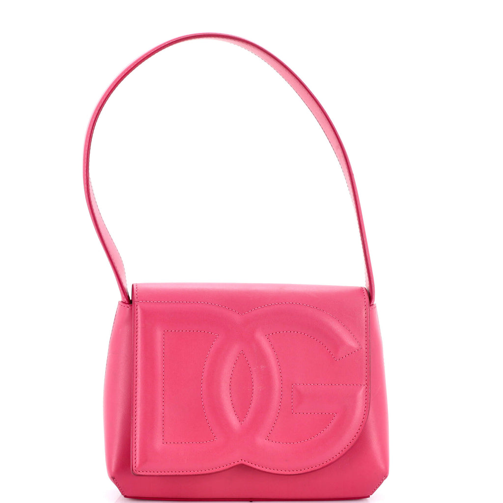 DG Logo Flap Hobo Bag Leather Small