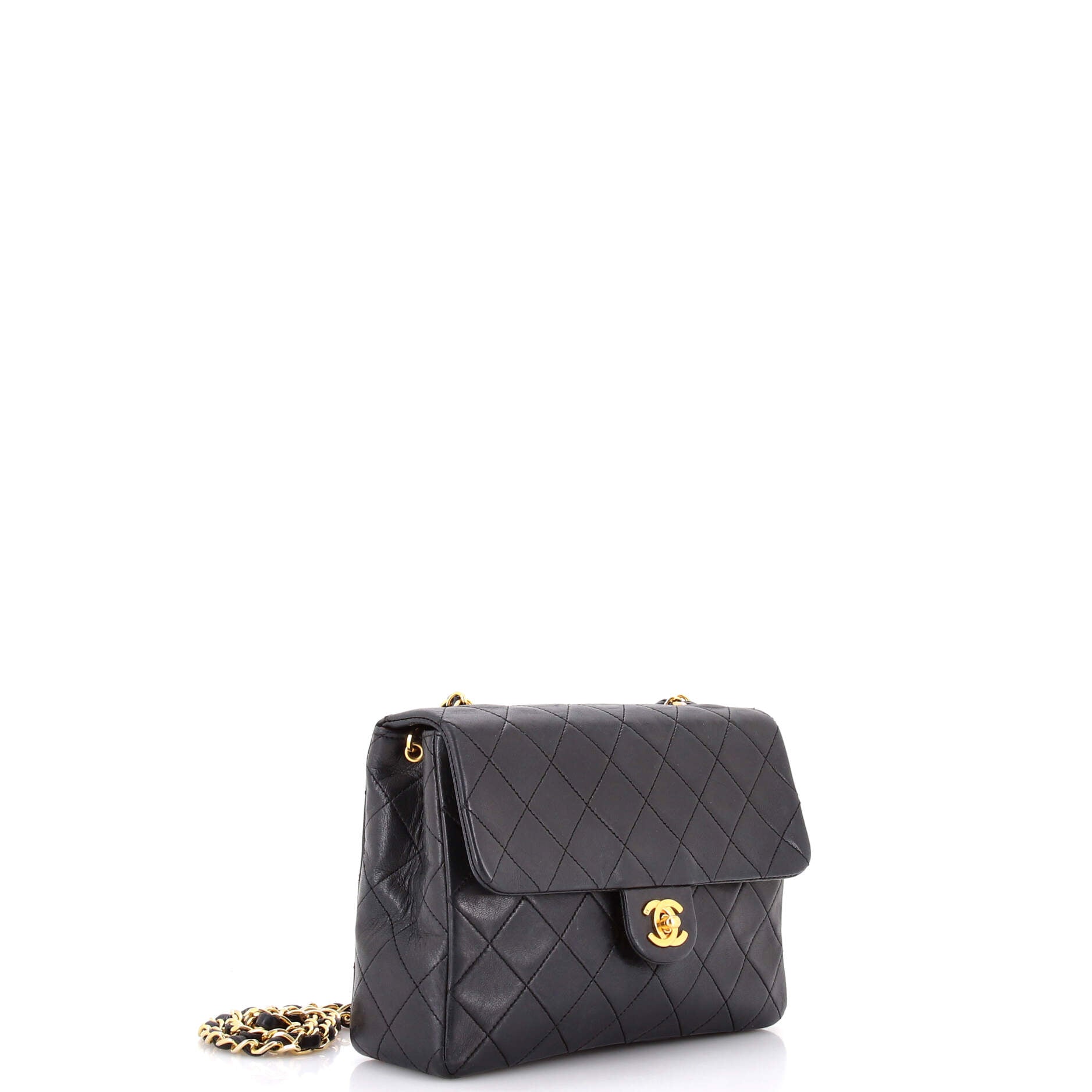 Vintage Square Classic Flap Bag Quilted Lambskin Small