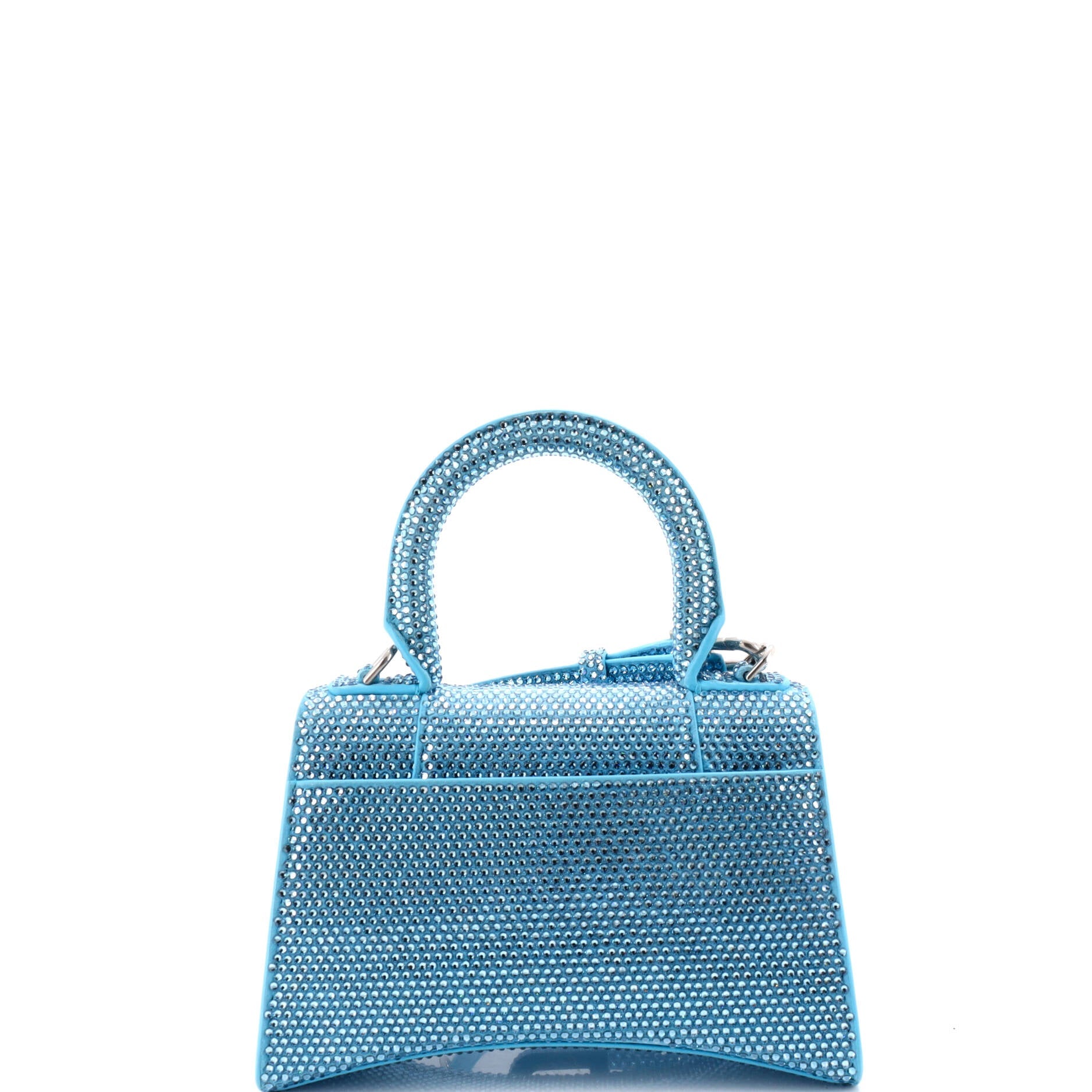 Hourglass Top Handle Bag Suede with Crystals XS