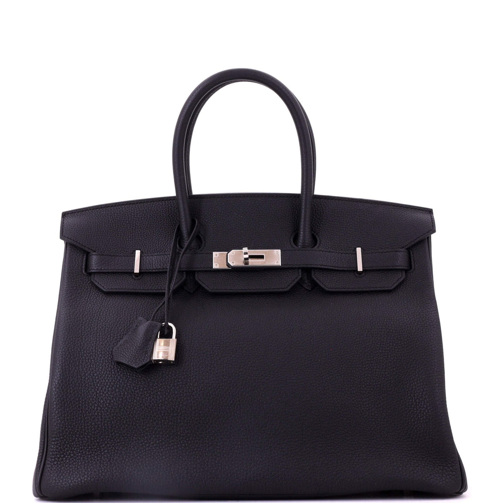 Birkin Handbag Noir Togo with Palladium Hardware 35