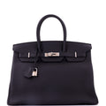 Birkin Handbag Noir Togo with Palladium Hardware 35