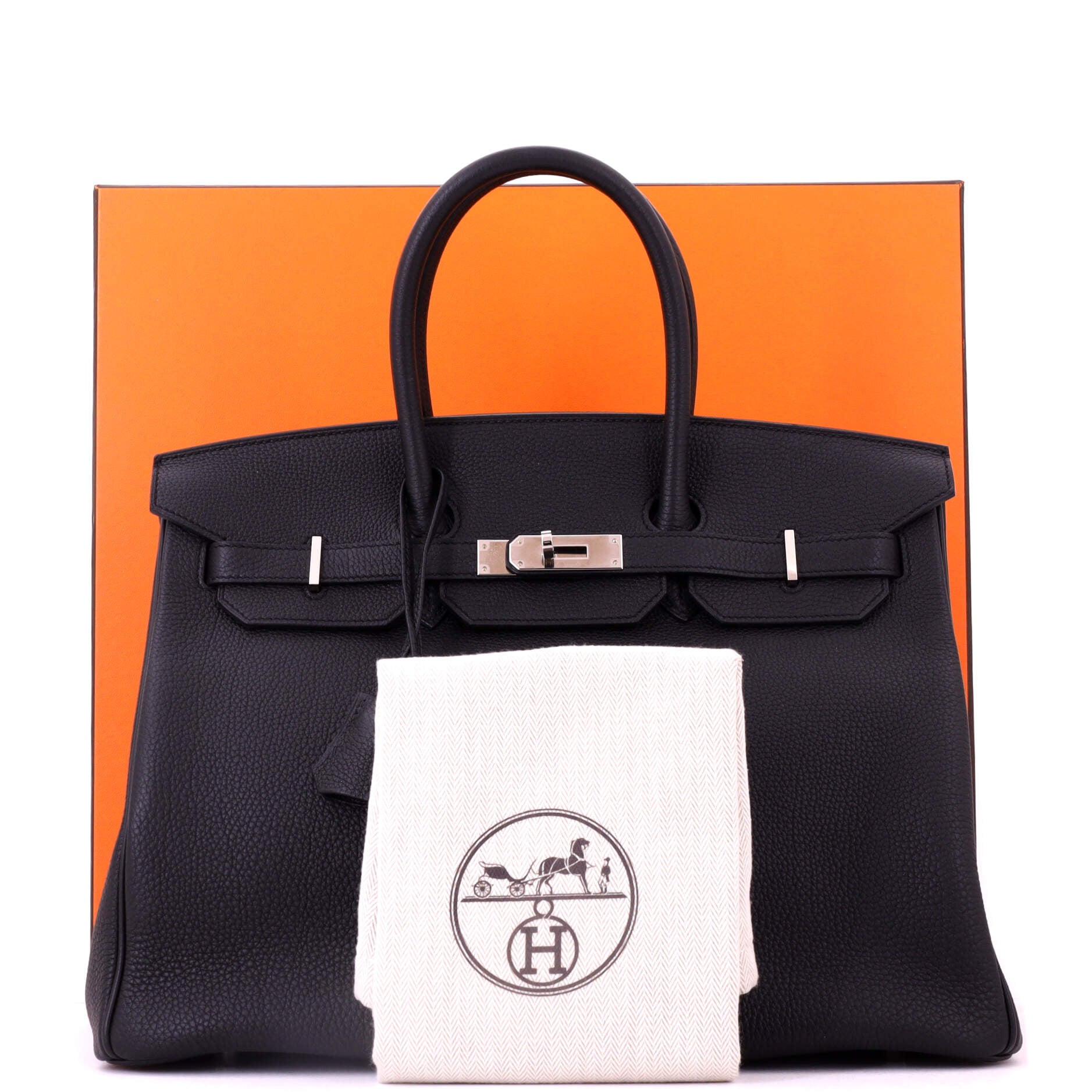 Birkin Handbag Noir Togo with Palladium Hardware 35