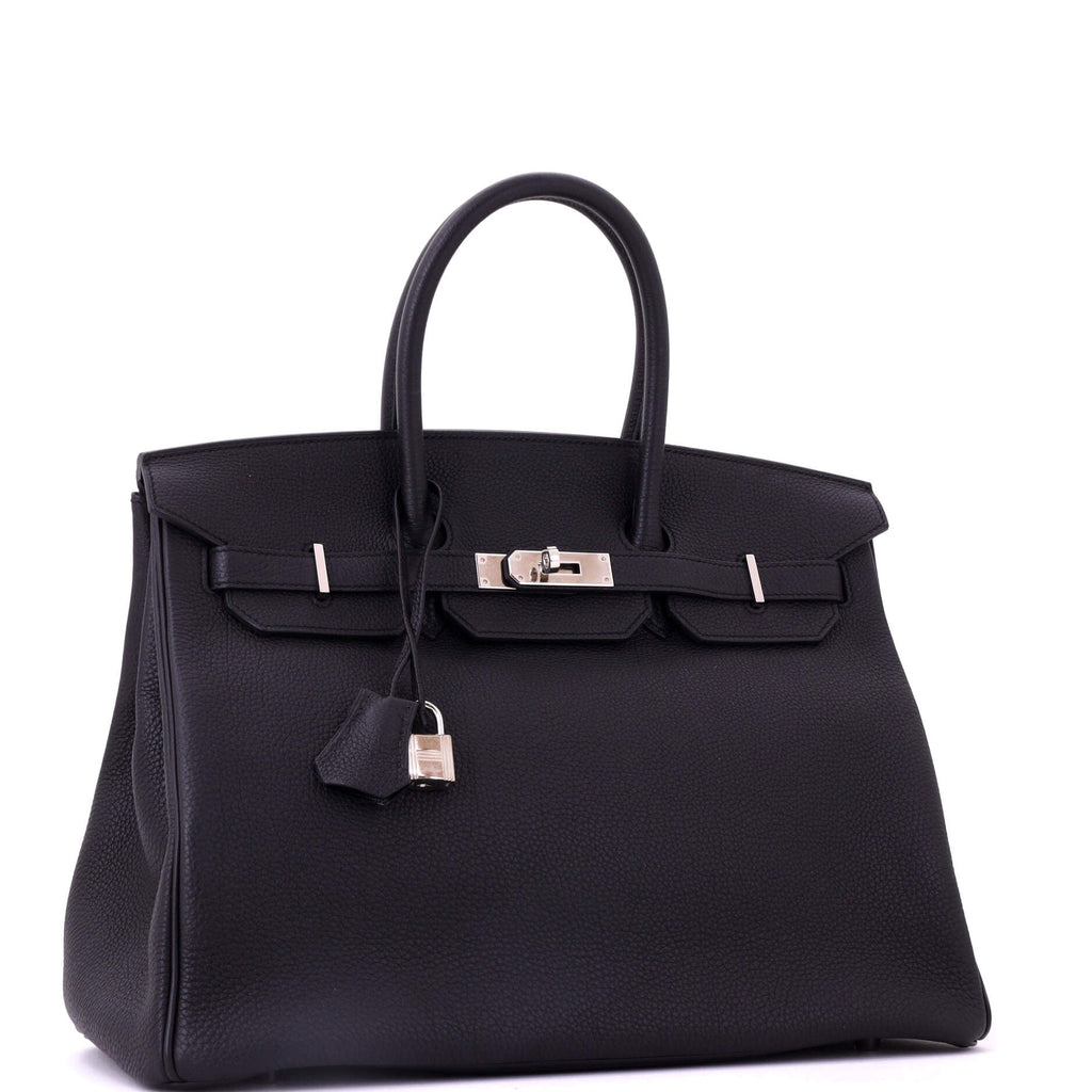 Birkin Handbag Noir Togo with Palladium Hardware 35