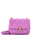 Lacquered Metal CC Flap Bag Quilted Lambskin Mini