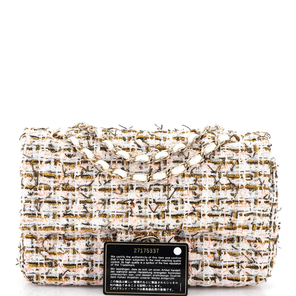 Classic Double Flap Bag Quilted Tweed and Ribbon Medium