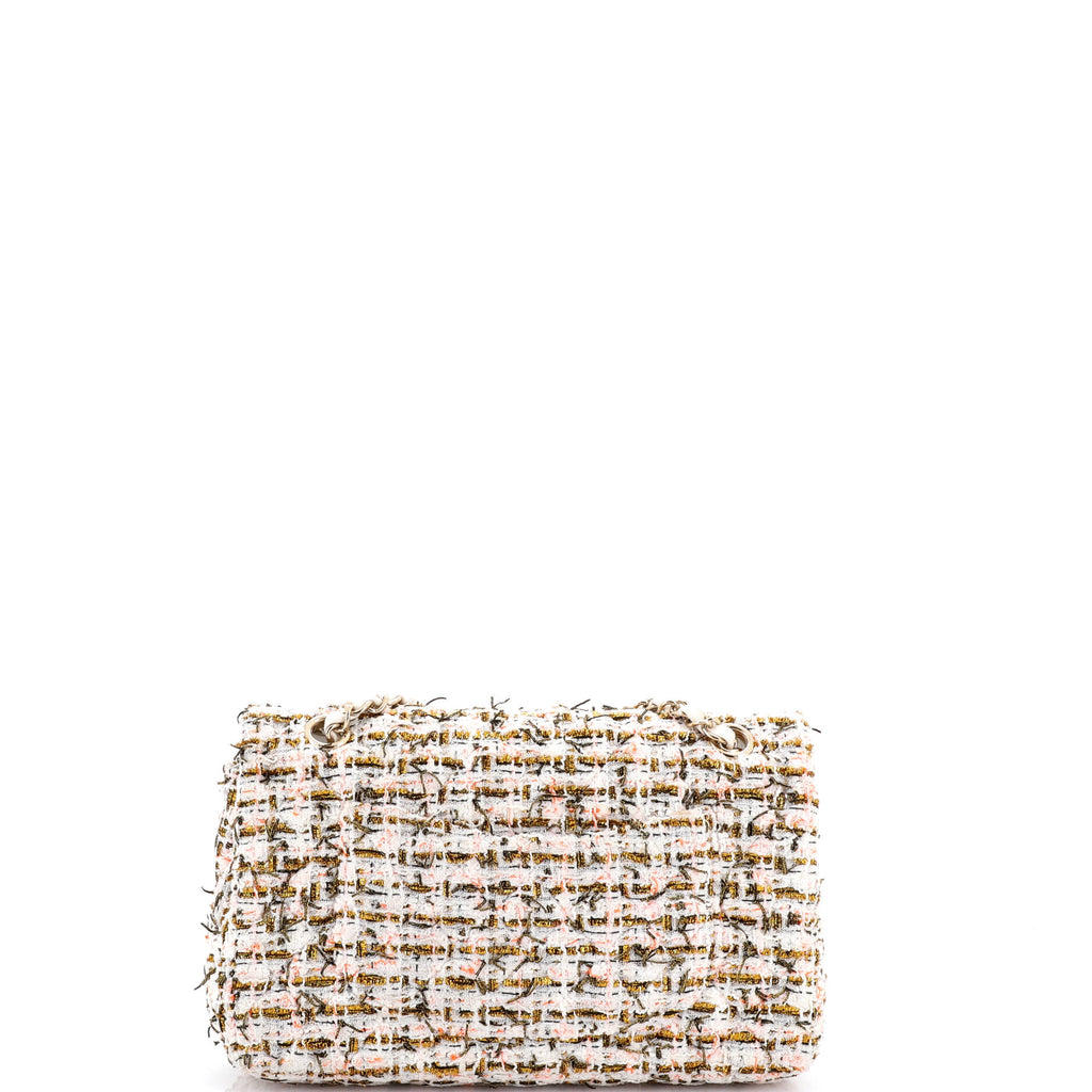 Classic Double Flap Bag Quilted Tweed and Ribbon Medium