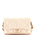 Chunky Chain CC Flap Bag Quilted Metallic Calfskin Small