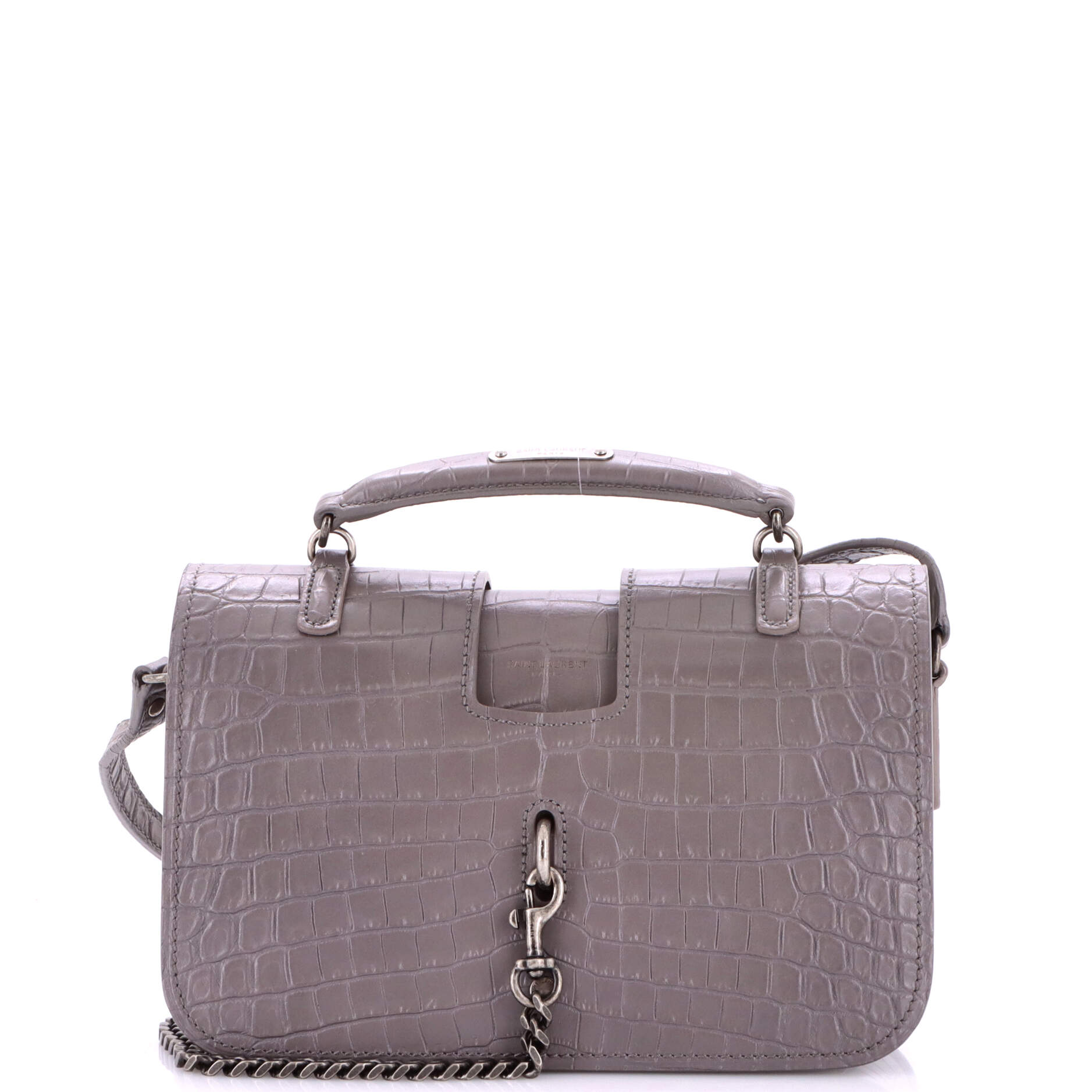 Charlotte Messenger Bag Crocodile Embossed Leather Medium