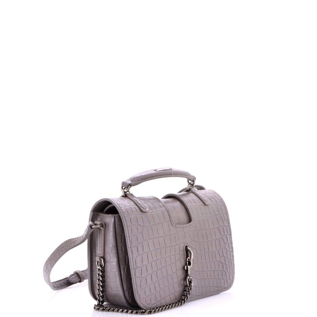 Charlotte Messenger Bag Crocodile Embossed Leather Medium