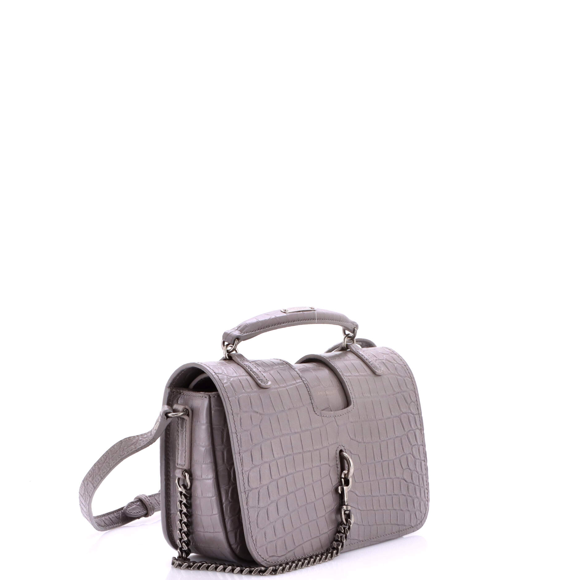 Charlotte Messenger Bag Crocodile Embossed Leather Medium