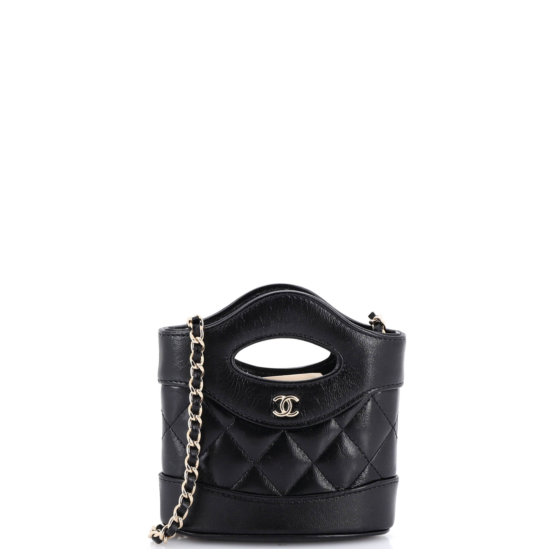 31 Shopping Bag Clutch with Chain Quilted Calfskin Nano
