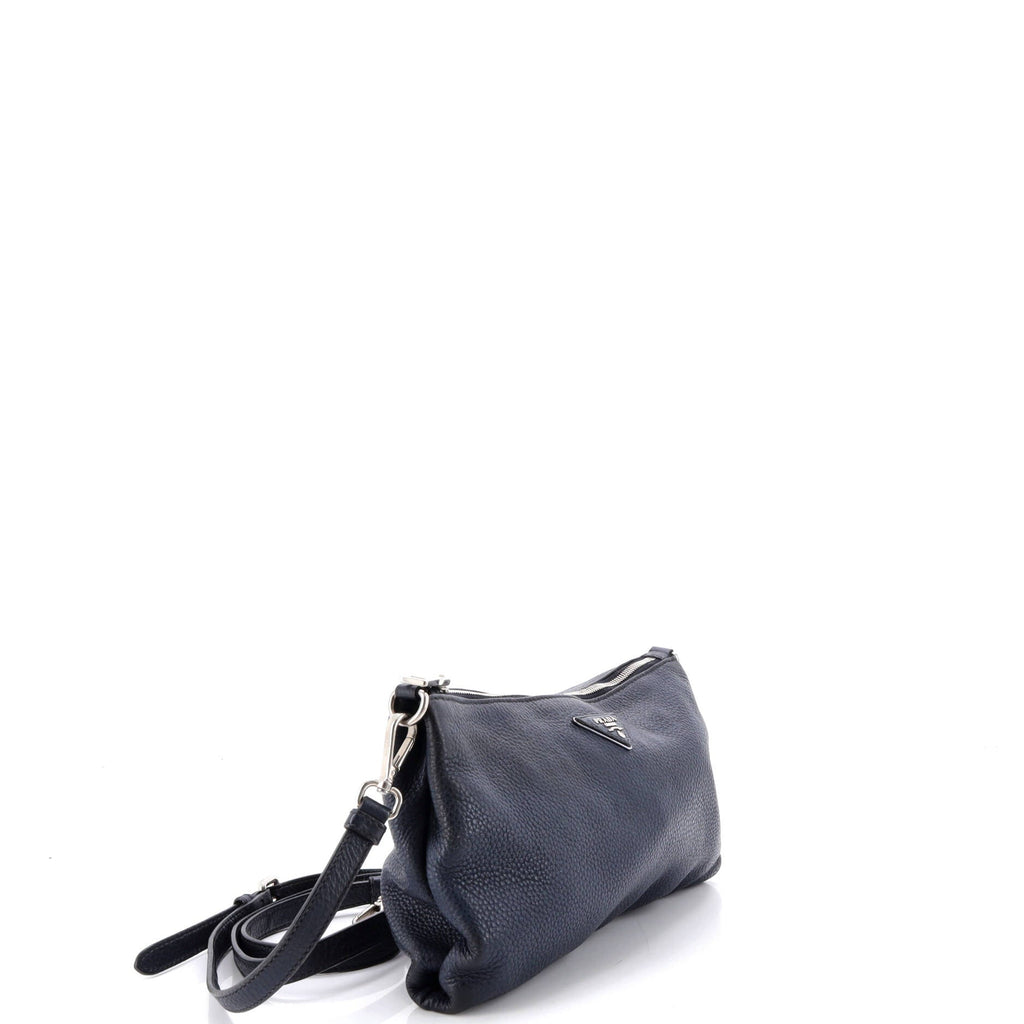 Flat Zip Crossbody Bag Vitello Daino Mini