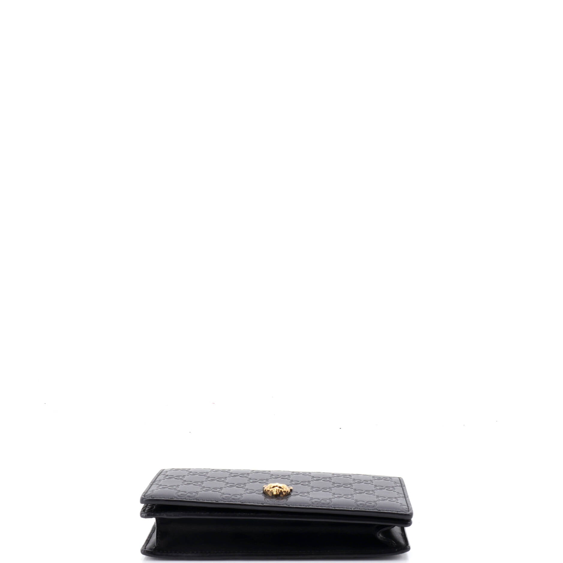 Crystal Cat Wallet on Chain Guccissima Leather