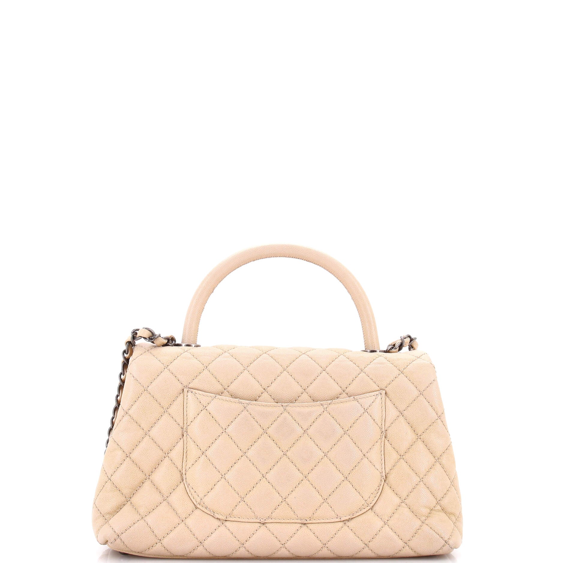 Coco Top Handle Bag Quilted Caviar Small