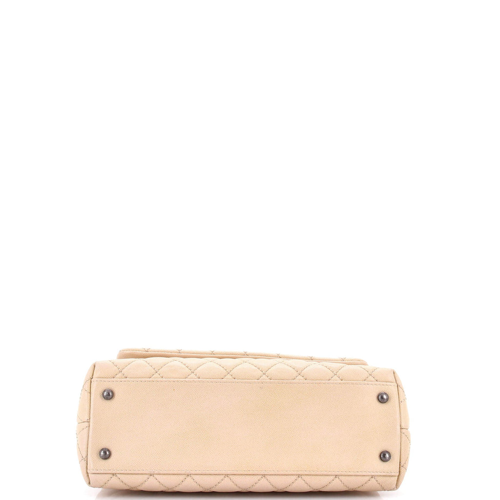 Coco Top Handle Bag Quilted Caviar Small