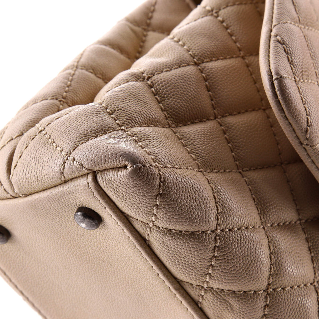 Coco Top Handle Bag Quilted Caviar Small