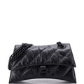 Crush Chain Flap Bag Quilted Crushed Calfskin Small