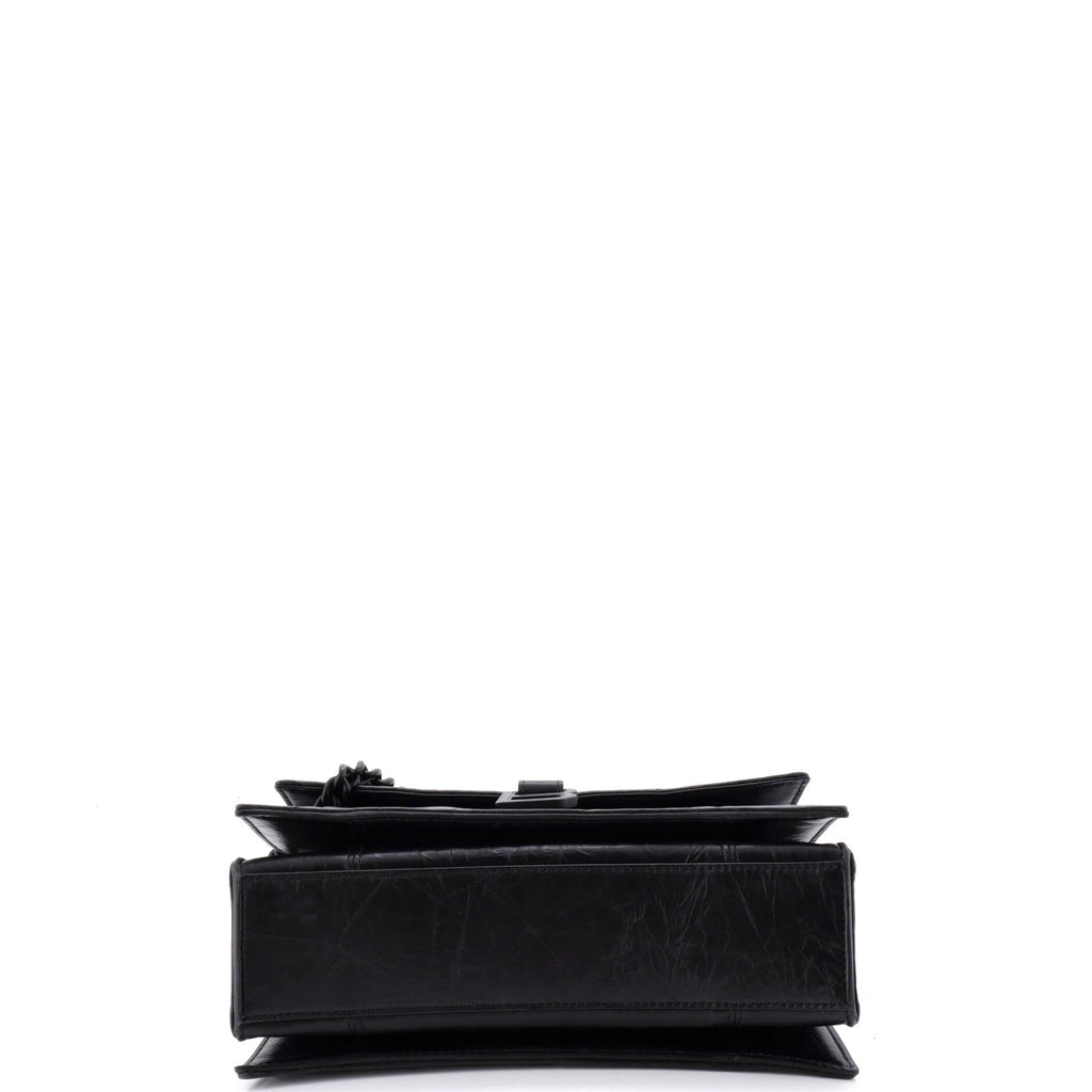 Crush Chain Flap Bag Quilted Crushed Calfskin Small
