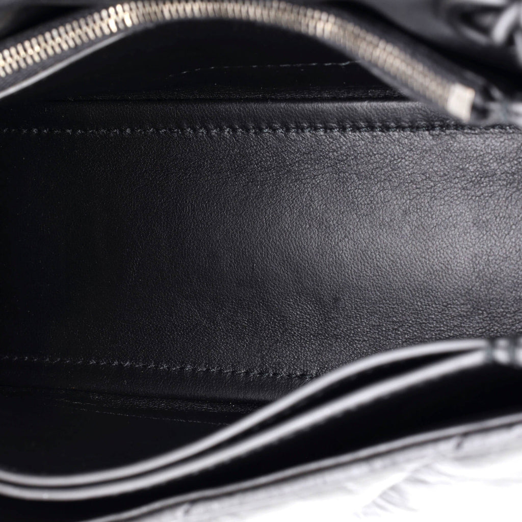 Crush Chain Flap Bag Quilted Crushed Calfskin Small