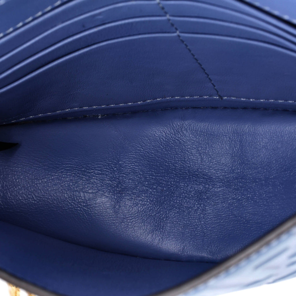 FF Diamonds Wallet on Chain FF Embossed Leather