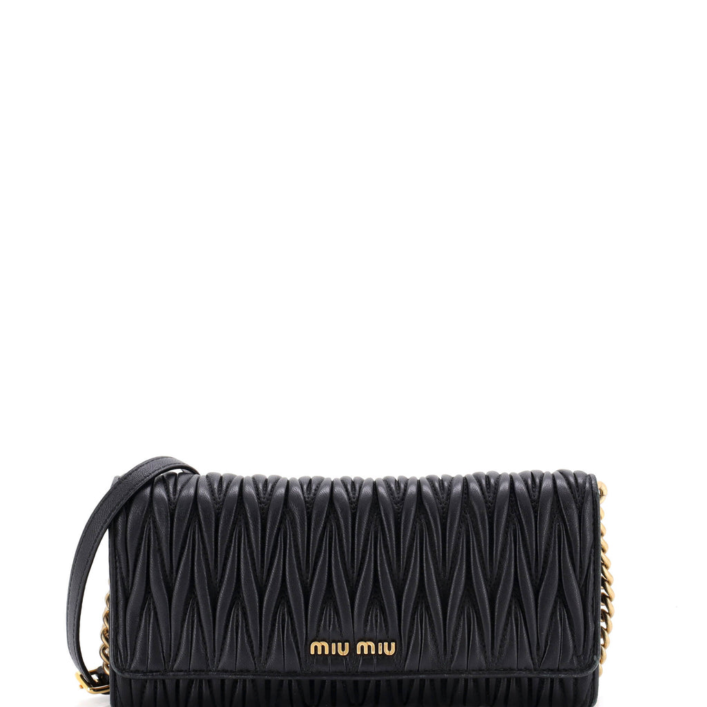 Flap Crossbody Bag Matelasse Leather Small