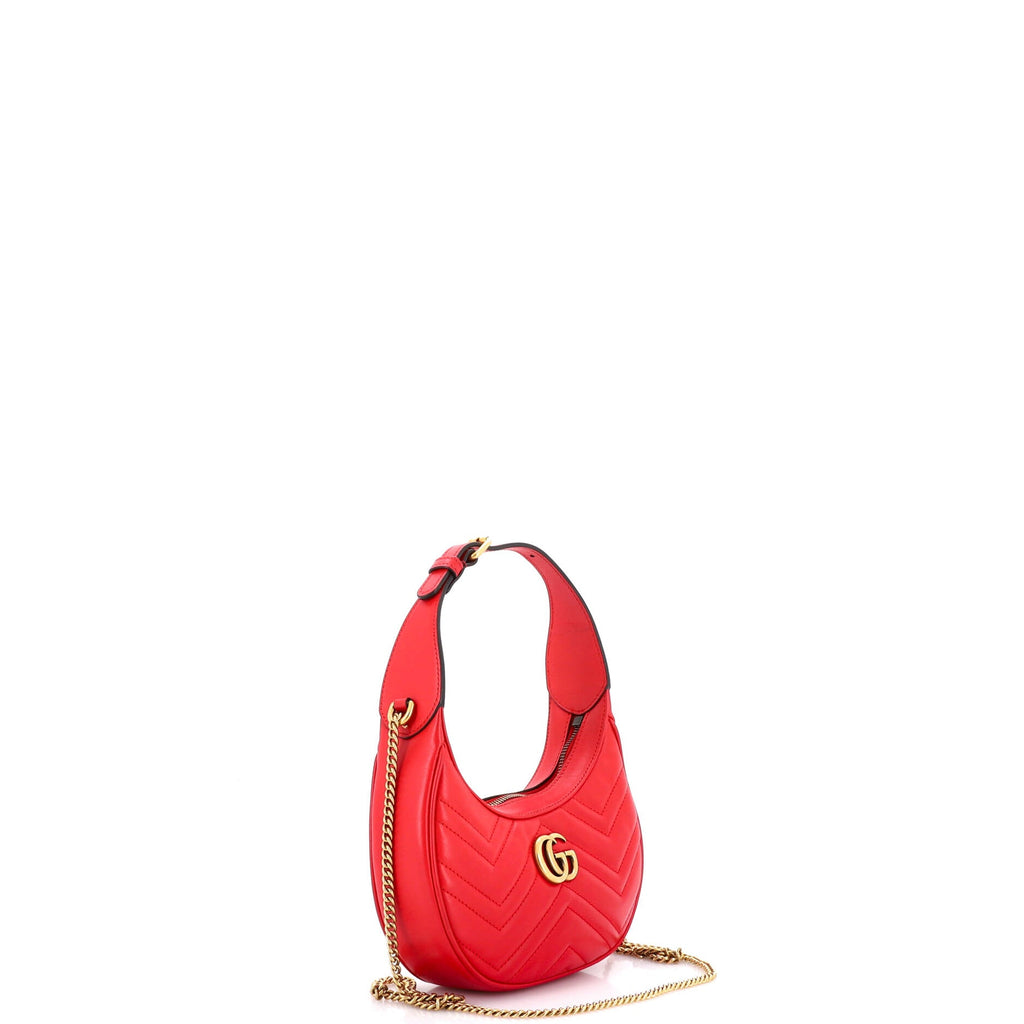 GG Marmont Half Moon Hobo Matelasse Leather Mini