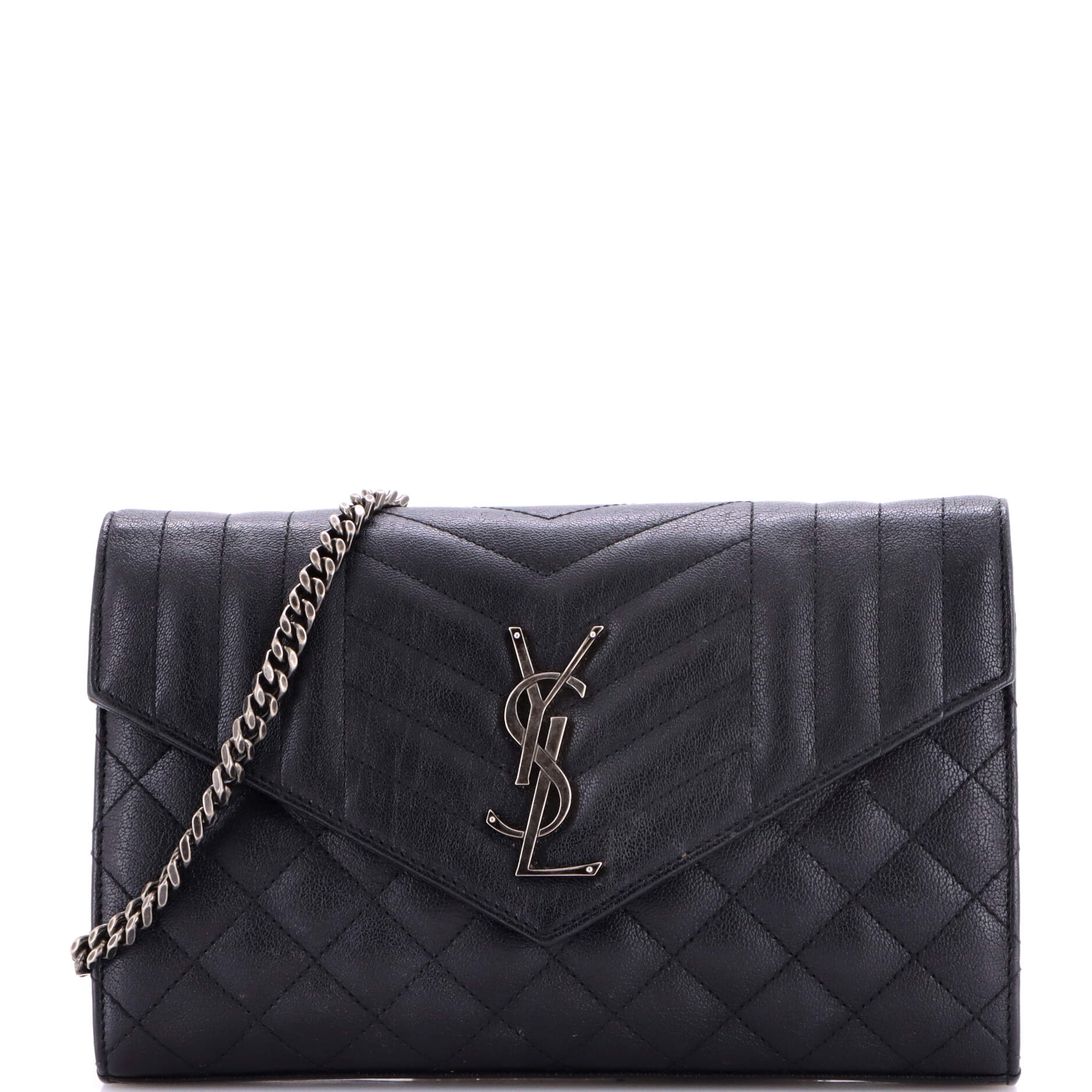 Classic Monogram Chain Wallet Mixed Matelasse Leather Medium