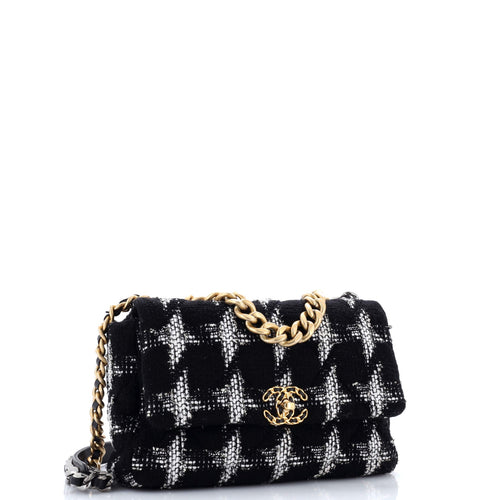 19 Flap Bag Quilted Tweed Large