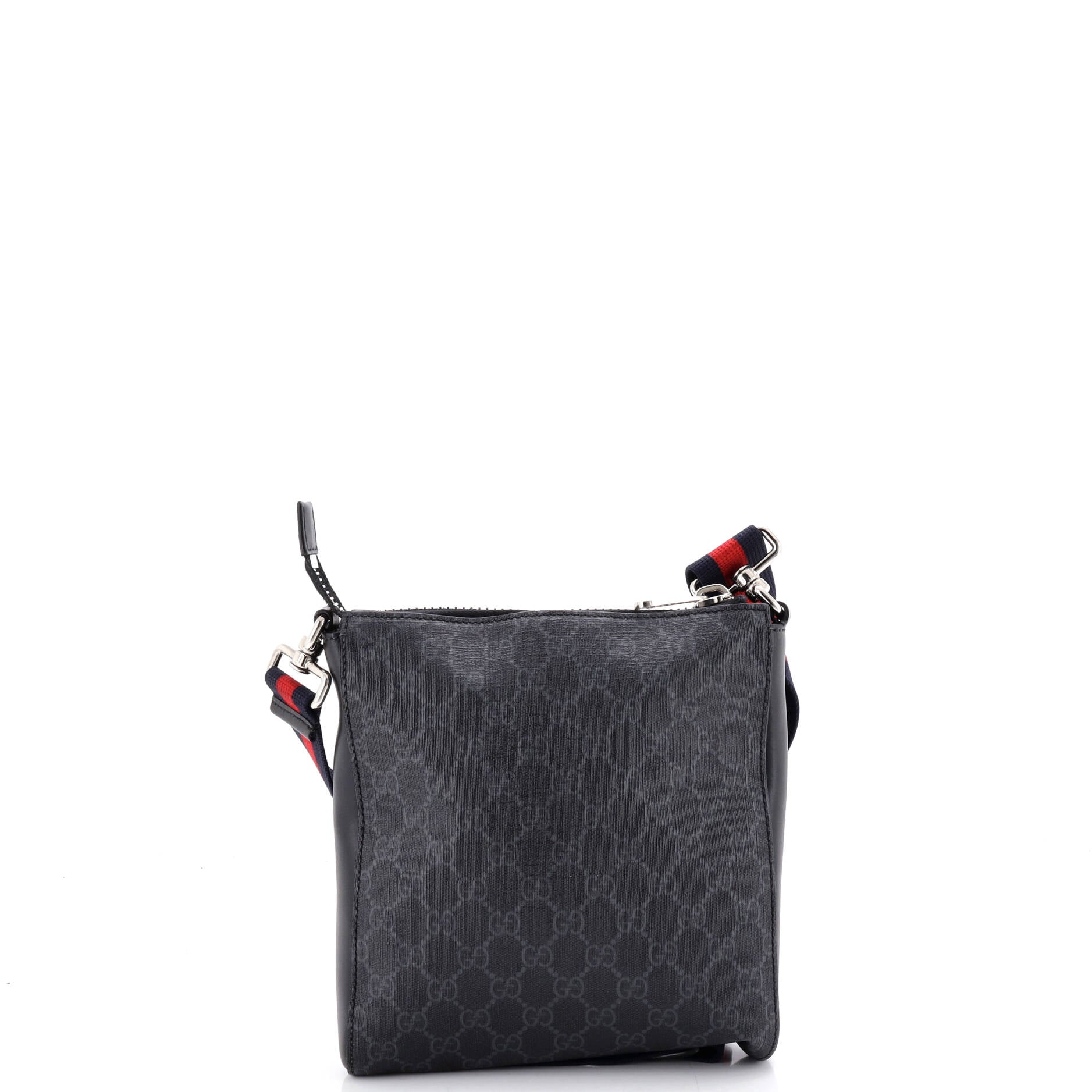 Web Strap Front Zip Messenger Bag GG Coated Canvas Small