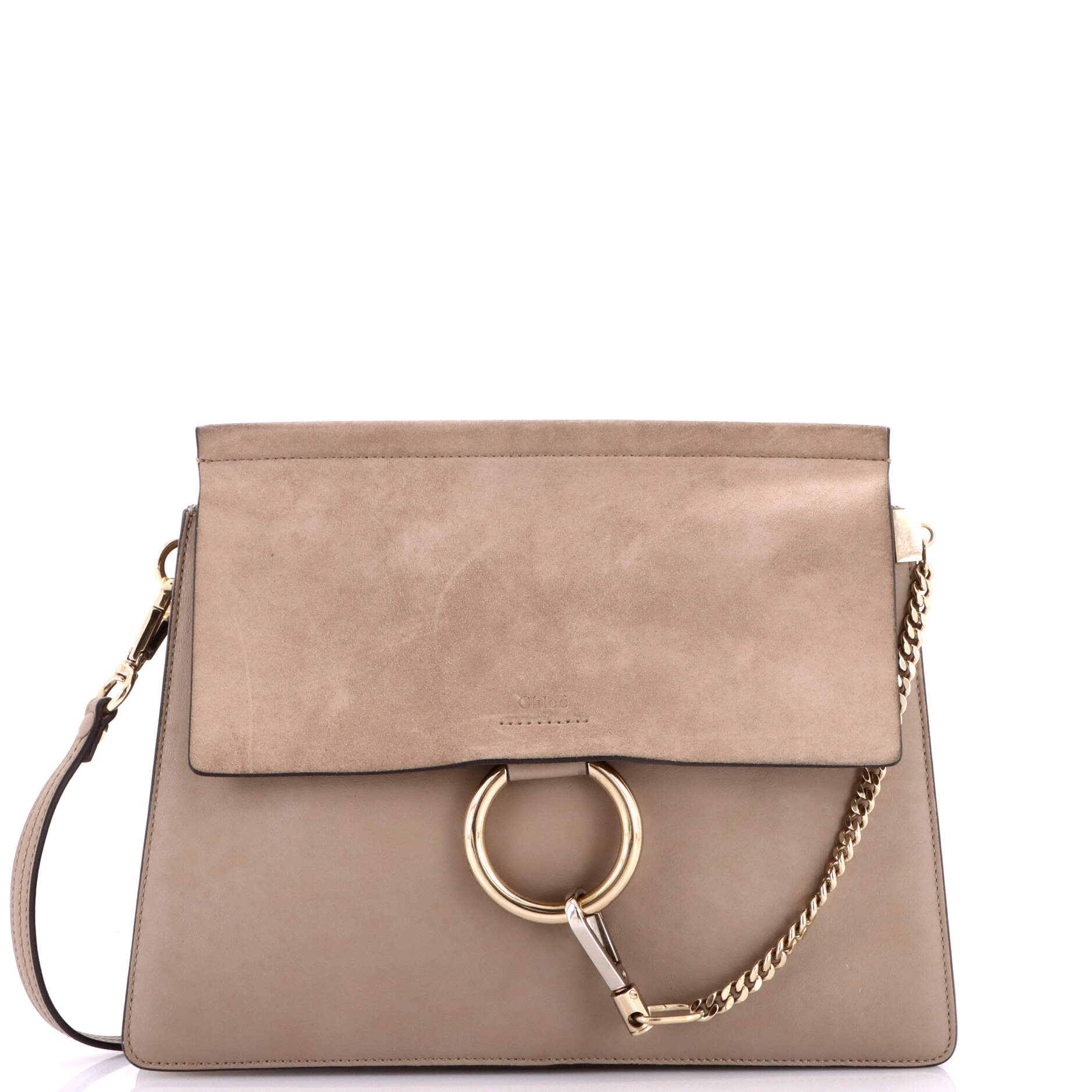 Faye Shoulder Bag Leather and Suede Medium