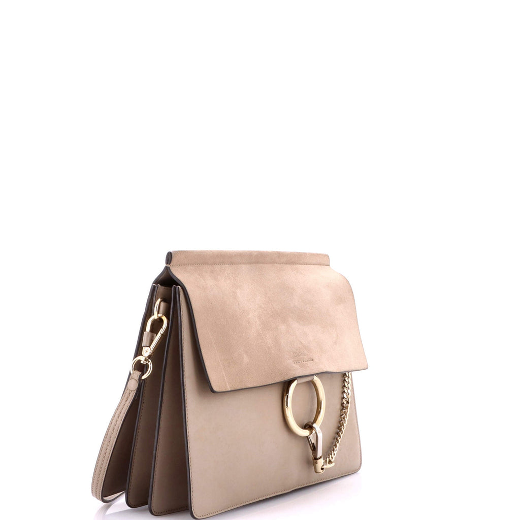 Faye Shoulder Bag Leather and Suede Medium