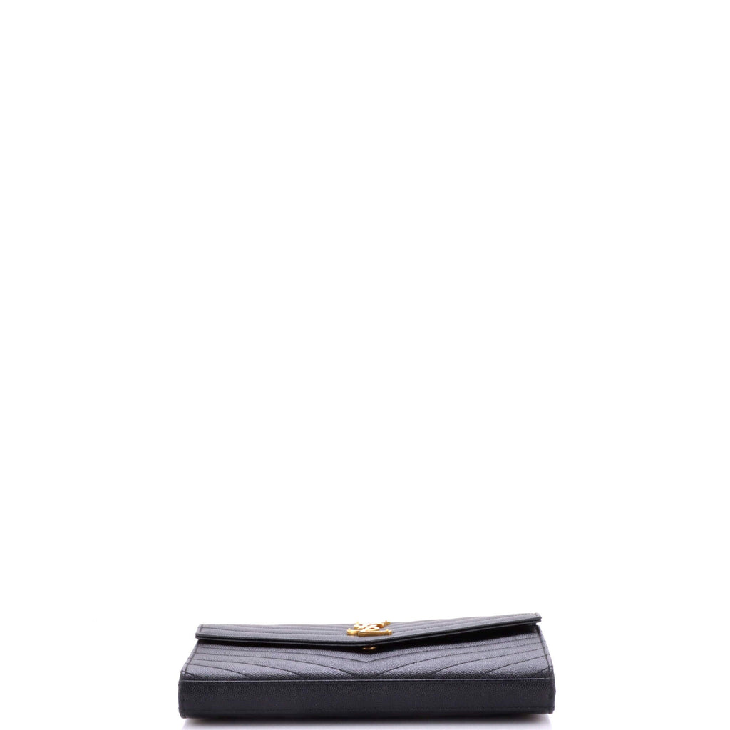 Classic Monogram Wallet on Chain Matelasse Chevron Leather Medium