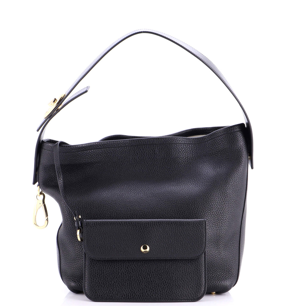 VLogo Ohval Hobo Shoulder Bag Leather