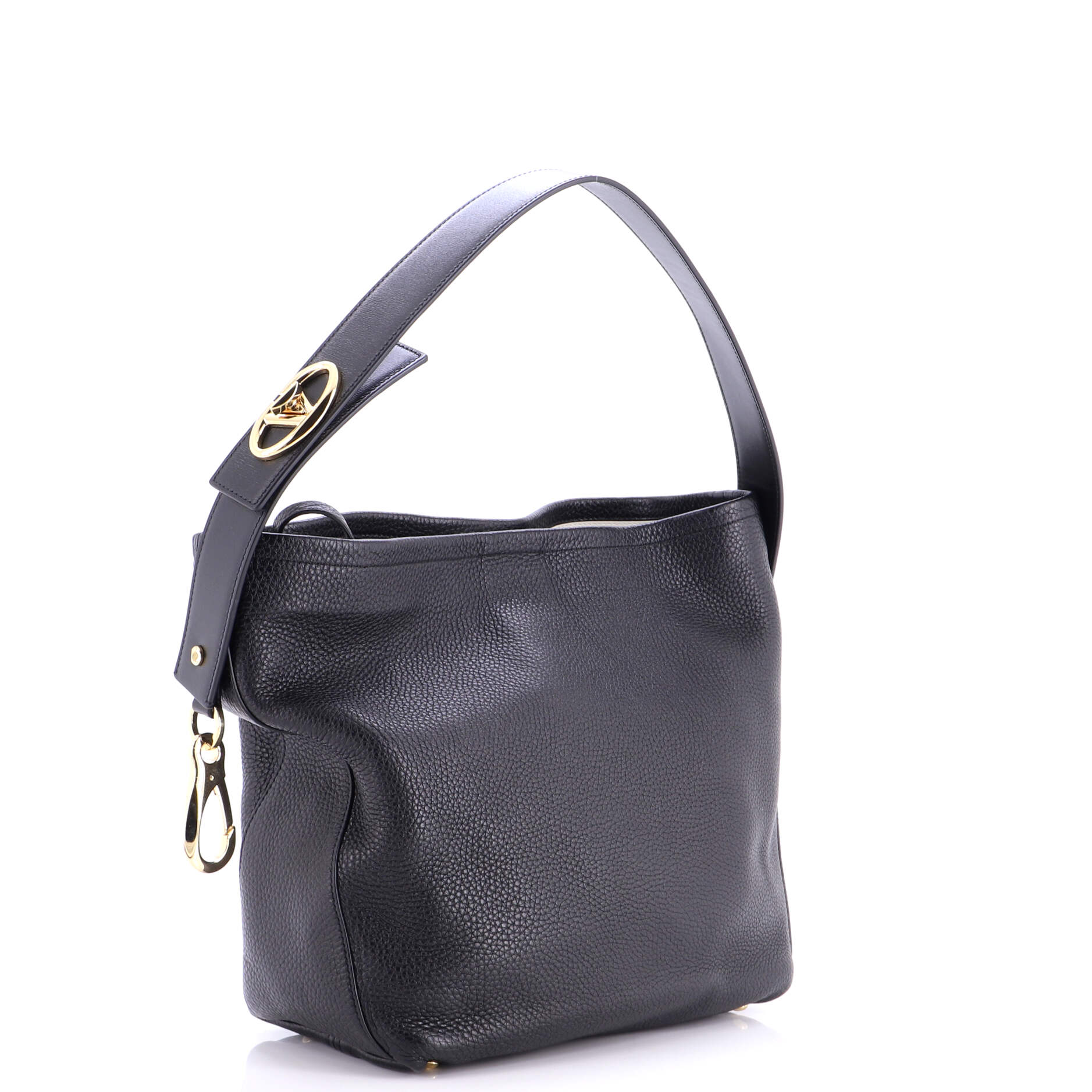 VLogo Ohval Hobo Shoulder Bag Leather