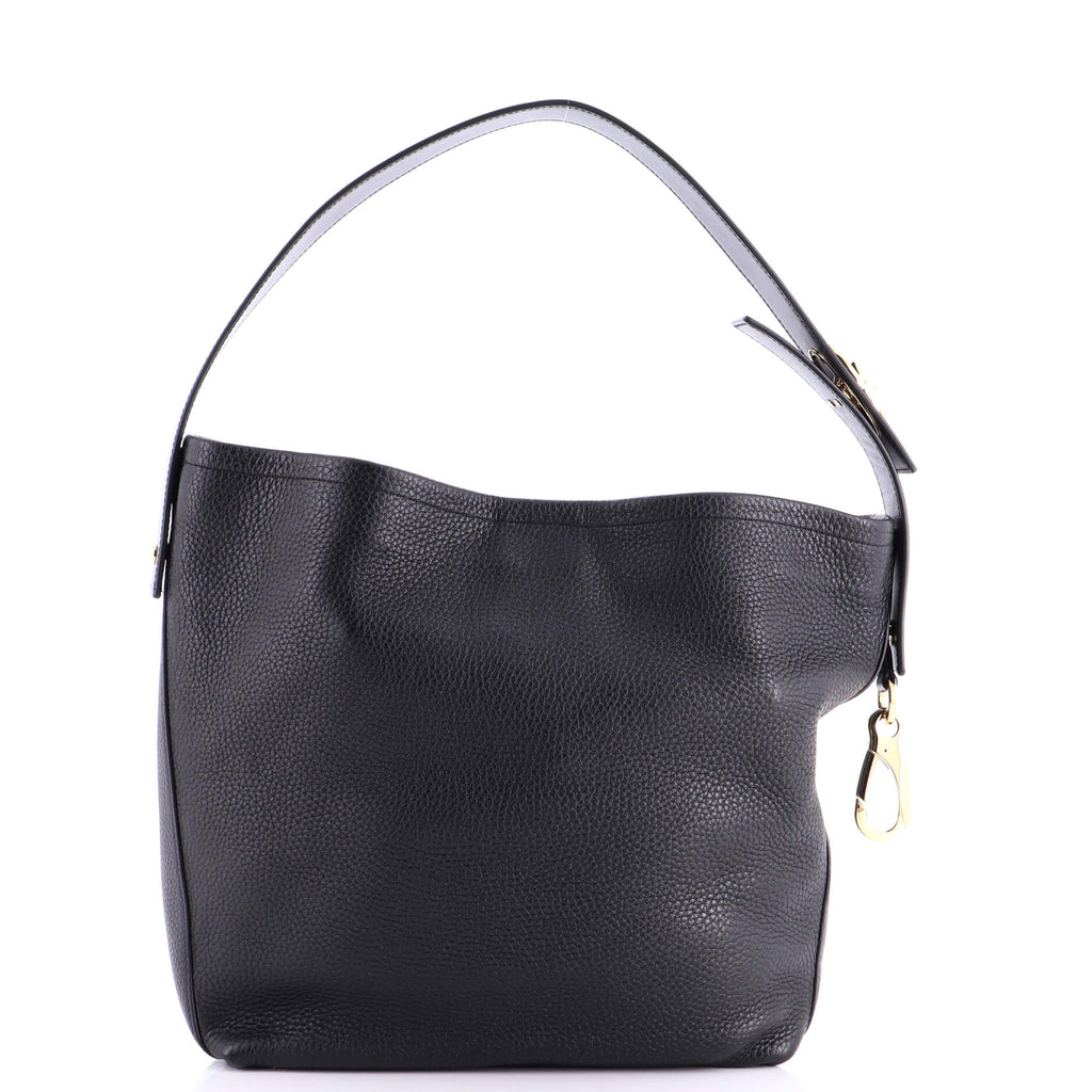 VLogo Ohval Hobo Shoulder Bag Leather